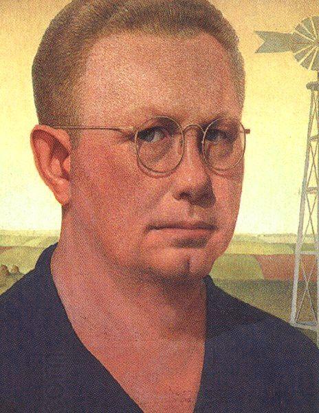 Grant Wood Self Portrait  bdfhbb oil painting picture